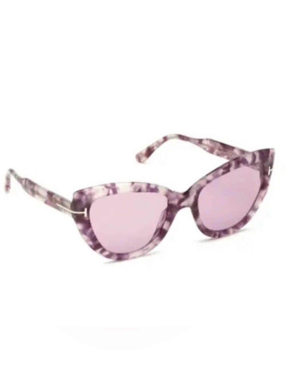 New Tom Ford 55MM Anya Cat Eye Havana Violet Sunglasses with Case and Cloth